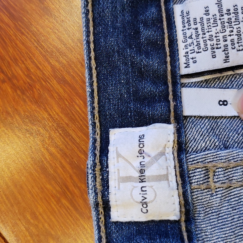 8 x 32 Calvin Klein CK Slim Bootcut Blue Denim Jeans - Picture 8 of 11